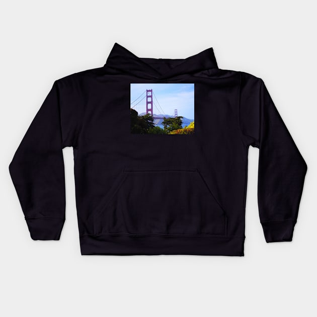 The Golden Bridge Kids Hoodie by RobertsArt